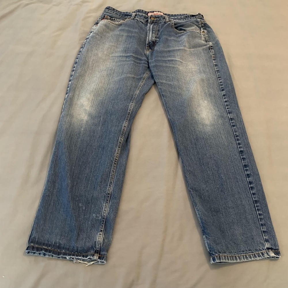 Lowrider Jeans Mens 40x32‎ Blue The Boulevard Classic Baggy Straight Distressed